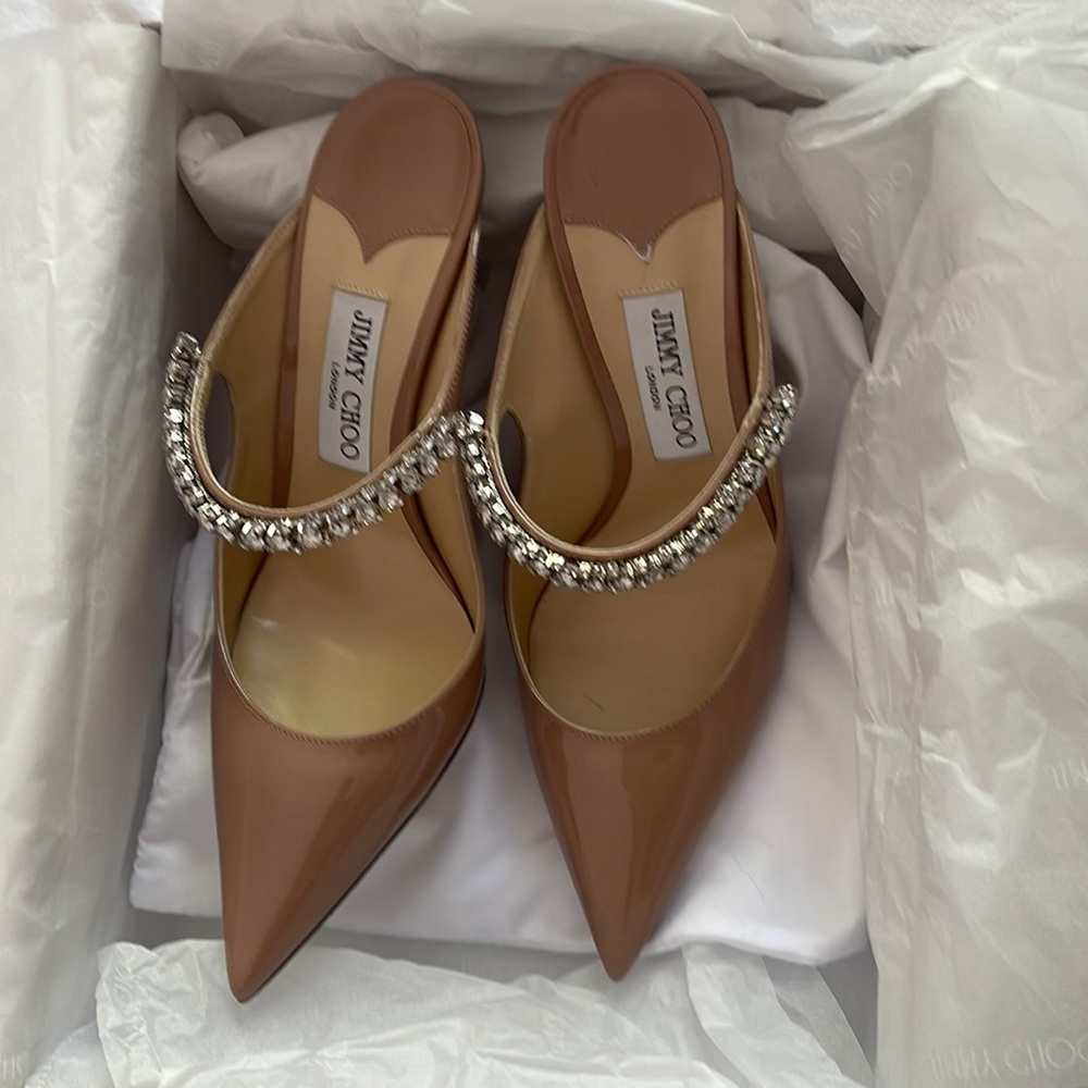 Authentic never worn jimmy choo bling 100 ballet pink heels